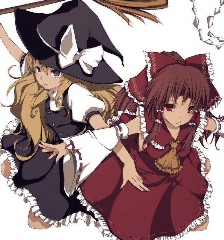 two anime girls in dresses