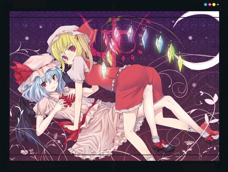 Two anime girls in dresses