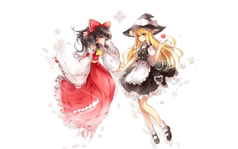 two anime girls in dresses