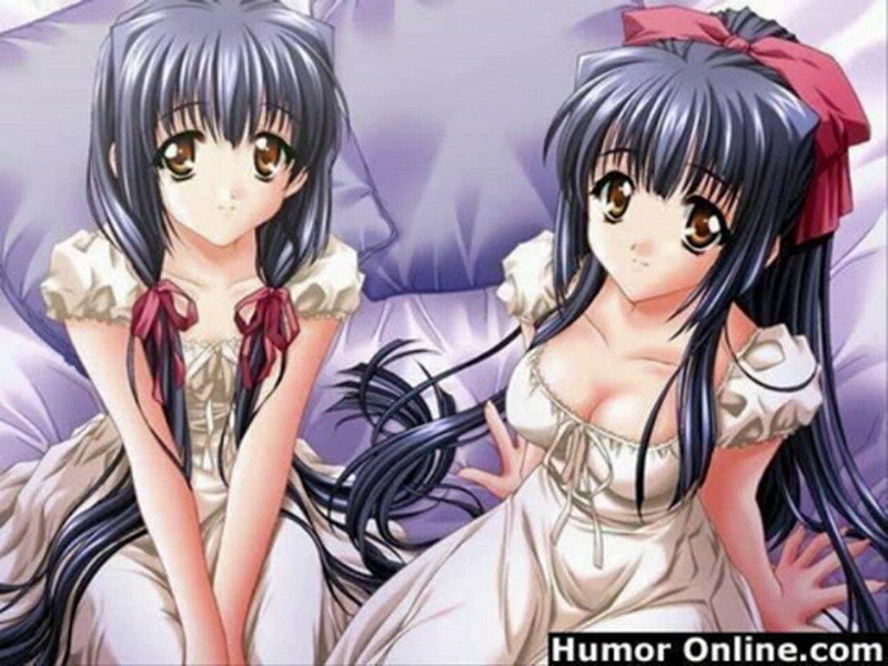 Two anime girls in dresses