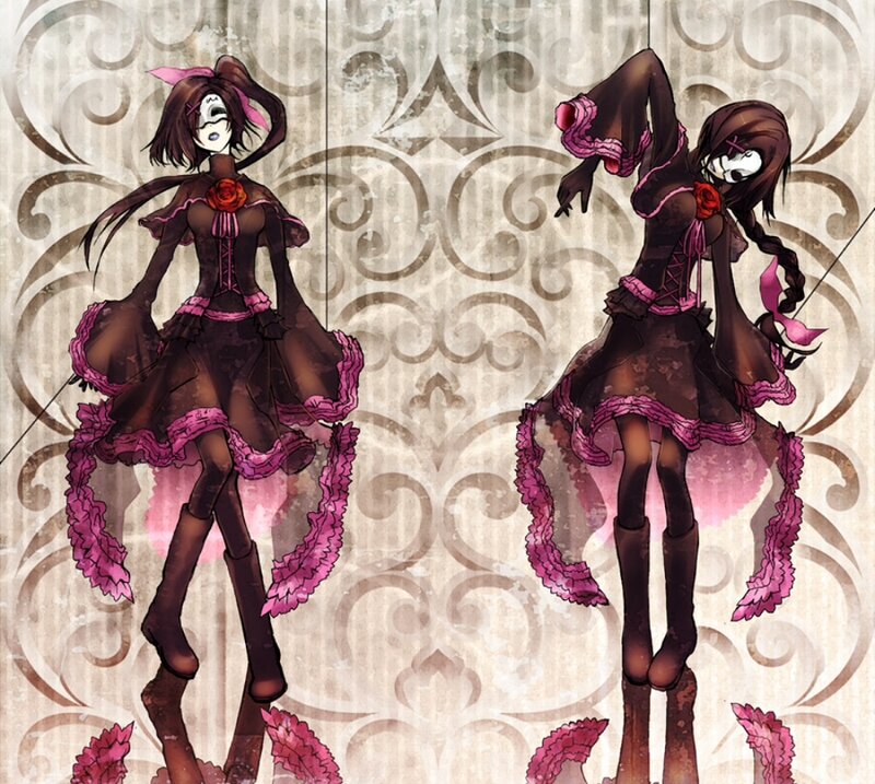 Two Anime Girls in Dresses — Brown