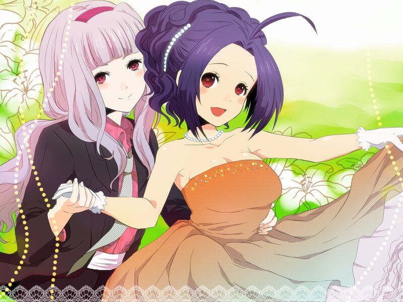 Two Anime Girls in Dresses — Green