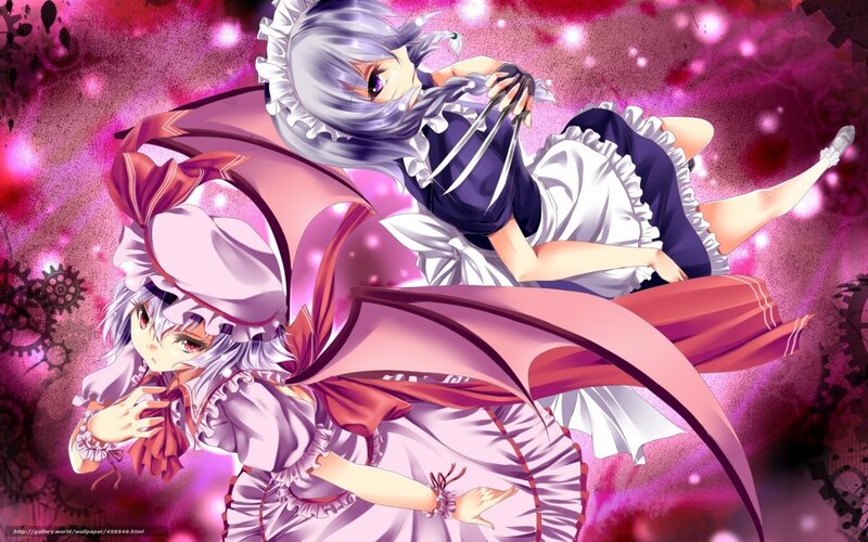 Two Anime Girls in Dresses — Purple, Dramatic, Wings