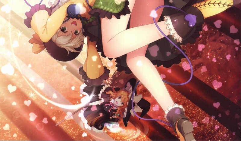 Two Anime Girls in Dresses — Red, Magical