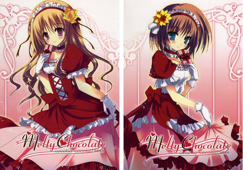 Two Anime Girls in Dresses — Red, Sweet