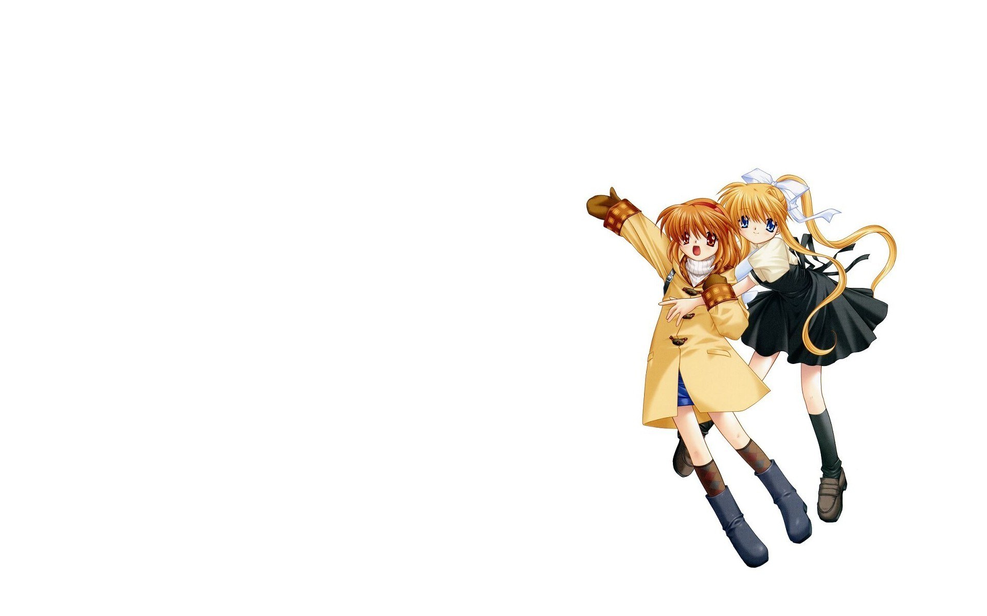 two anime girls in dynamic pose