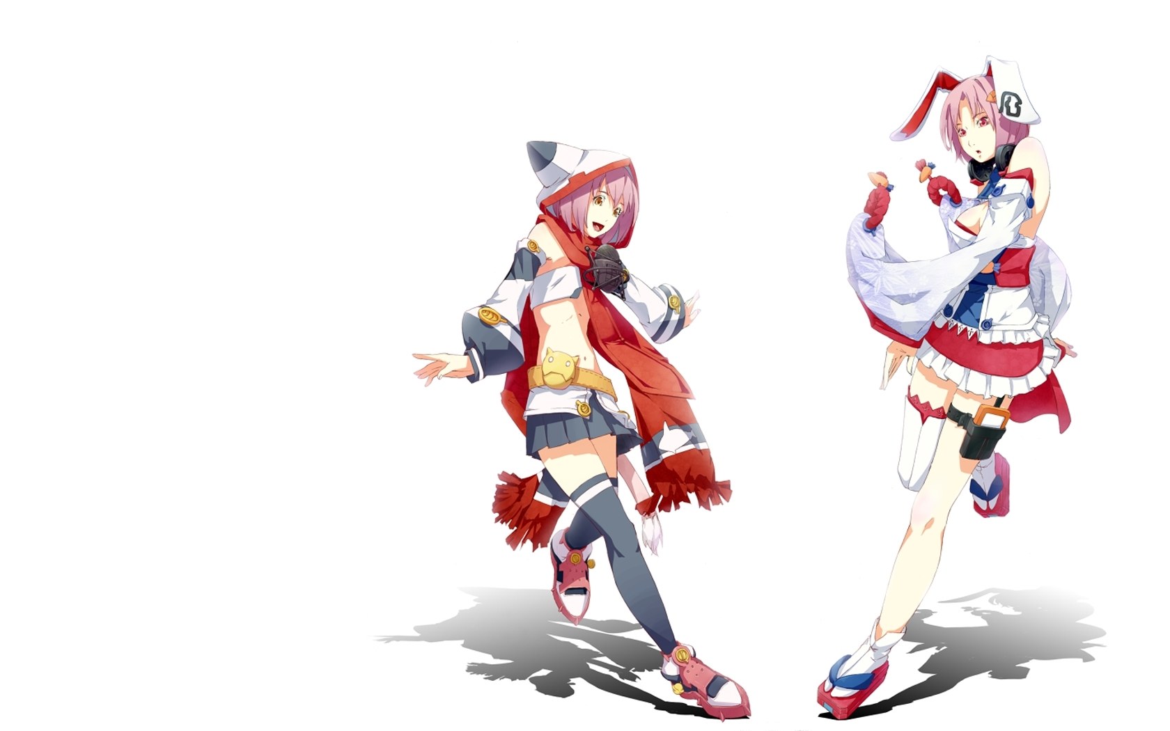 Two anime girls in dynamic poses