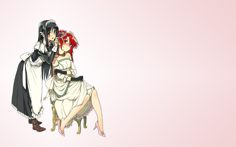 Two anime girls in elegant attire