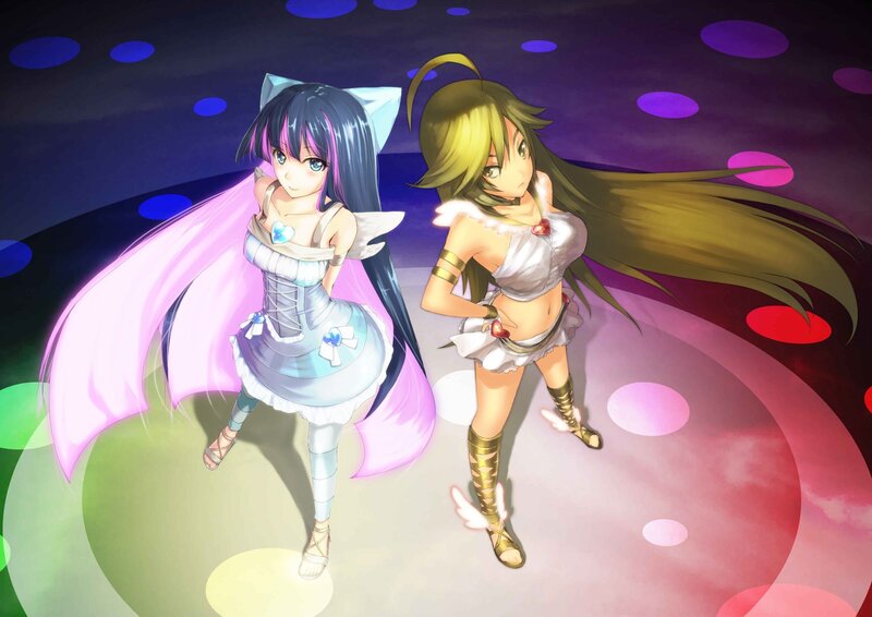two anime girls in fantasy outfits