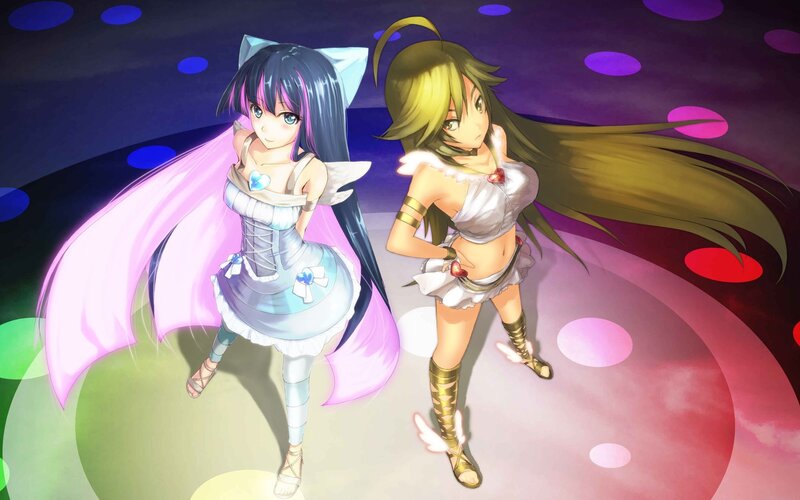 Two anime girls in fantasy outfits
