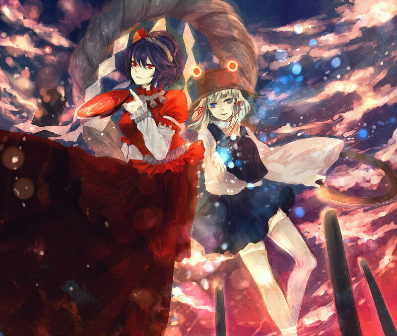 Two Anime Girls in Fantasy Setting — Red