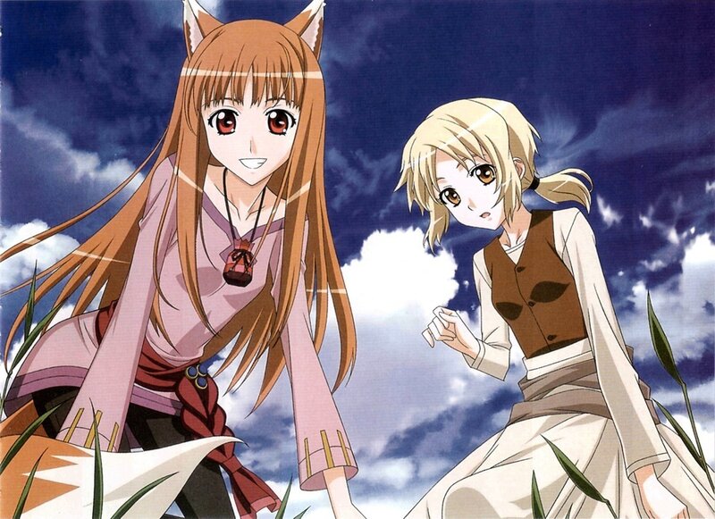 Two Anime Girls in Field — Blue, Dramatic