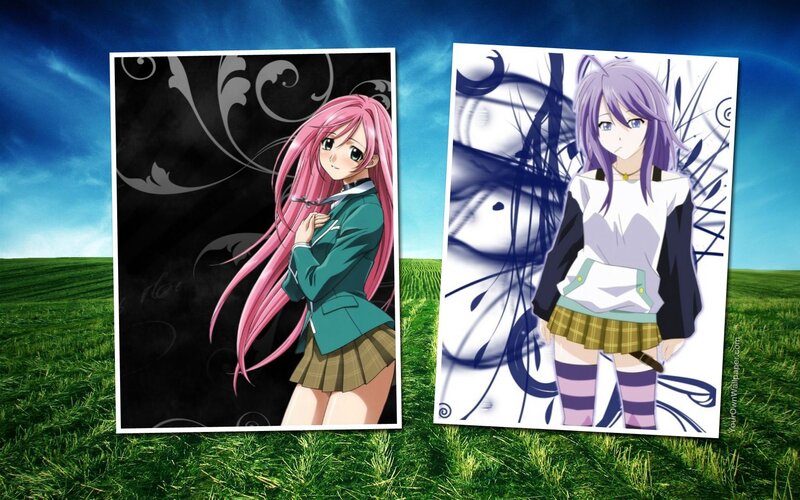 Two Anime Girls in Field — Green, Serene, Afternoon, Grass