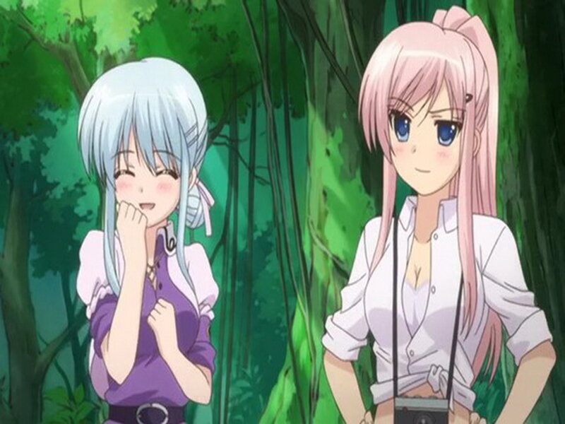 Two Anime Girls in Forest — Green, Calm, Camera