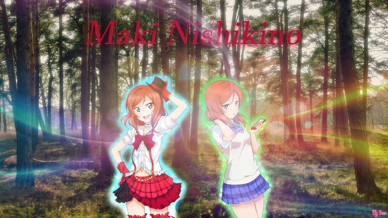 Two Anime Girls in Forest — Green, Serene, Afternoon, Sunlight