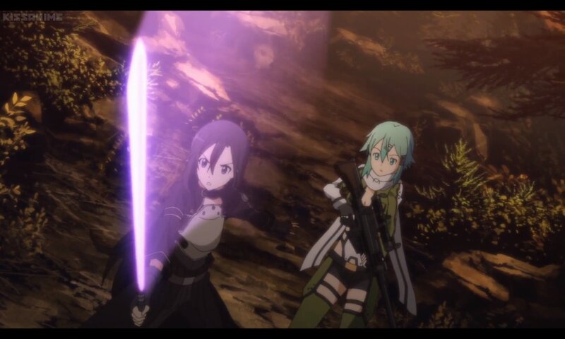 Two Anime Girls in Forest — Purple, Dramatic, Night