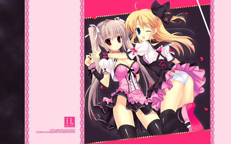 Two anime girls in frilly outfits