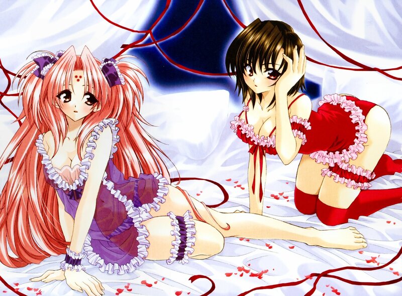 Two anime girls in frilly outfits