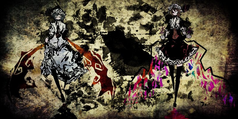 Two anime girls in gothic dresses