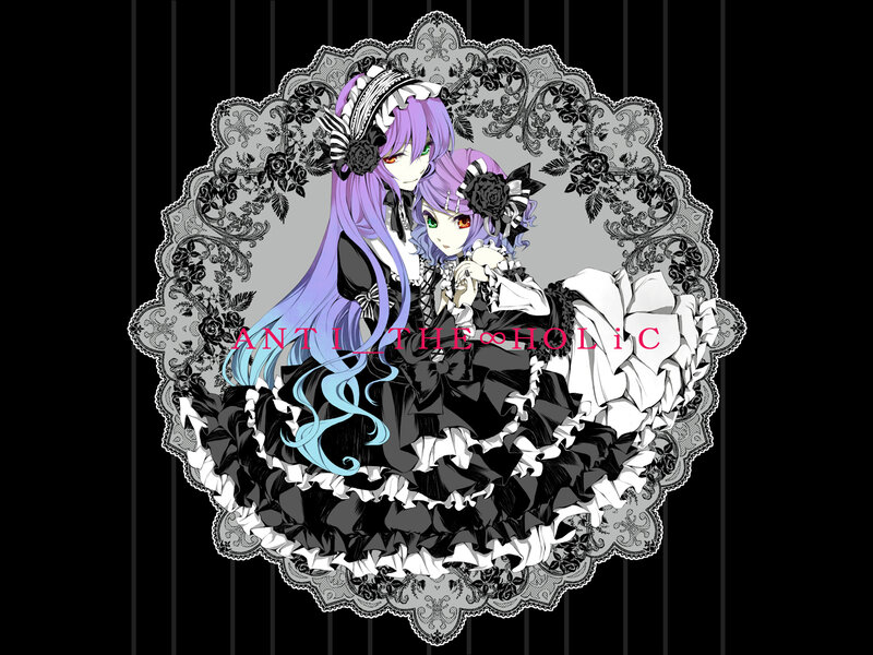 two anime girls in gothic dresses