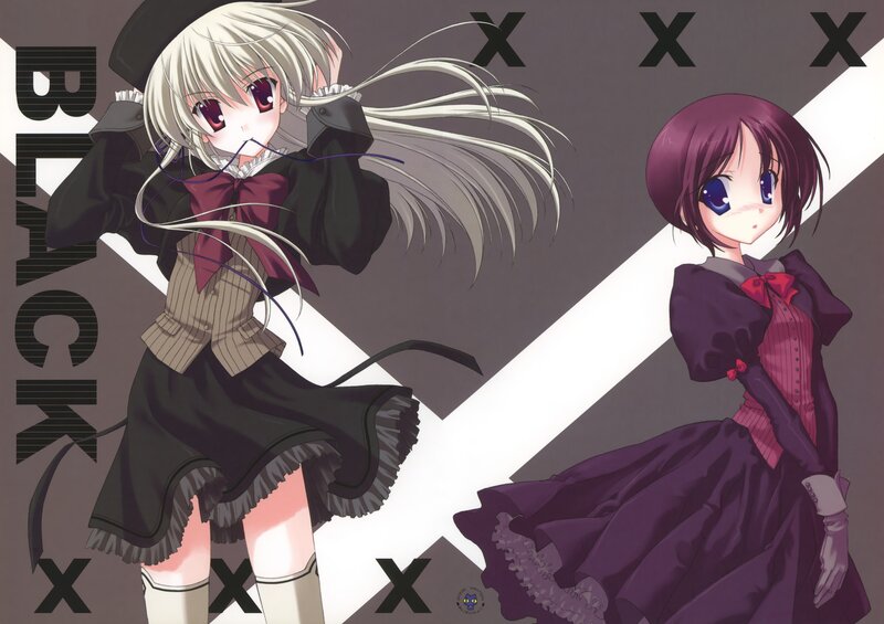 Two anime girls in gothic dresses