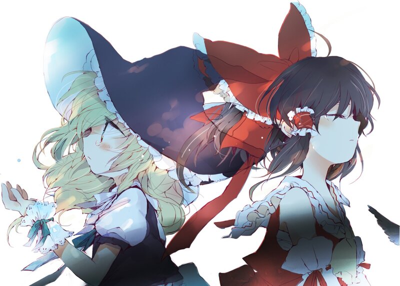two anime girls in hats