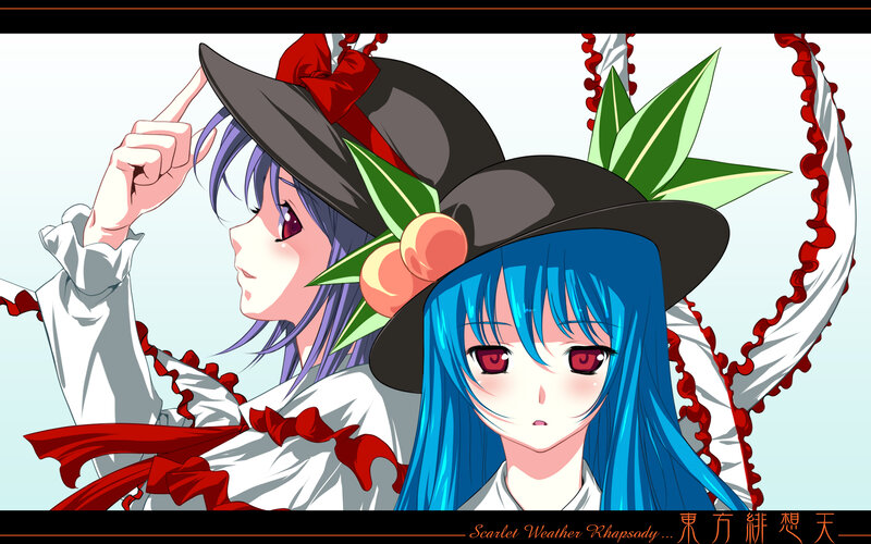 Two Anime Girls in Hats — Blue