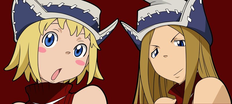 Two anime girls in hats