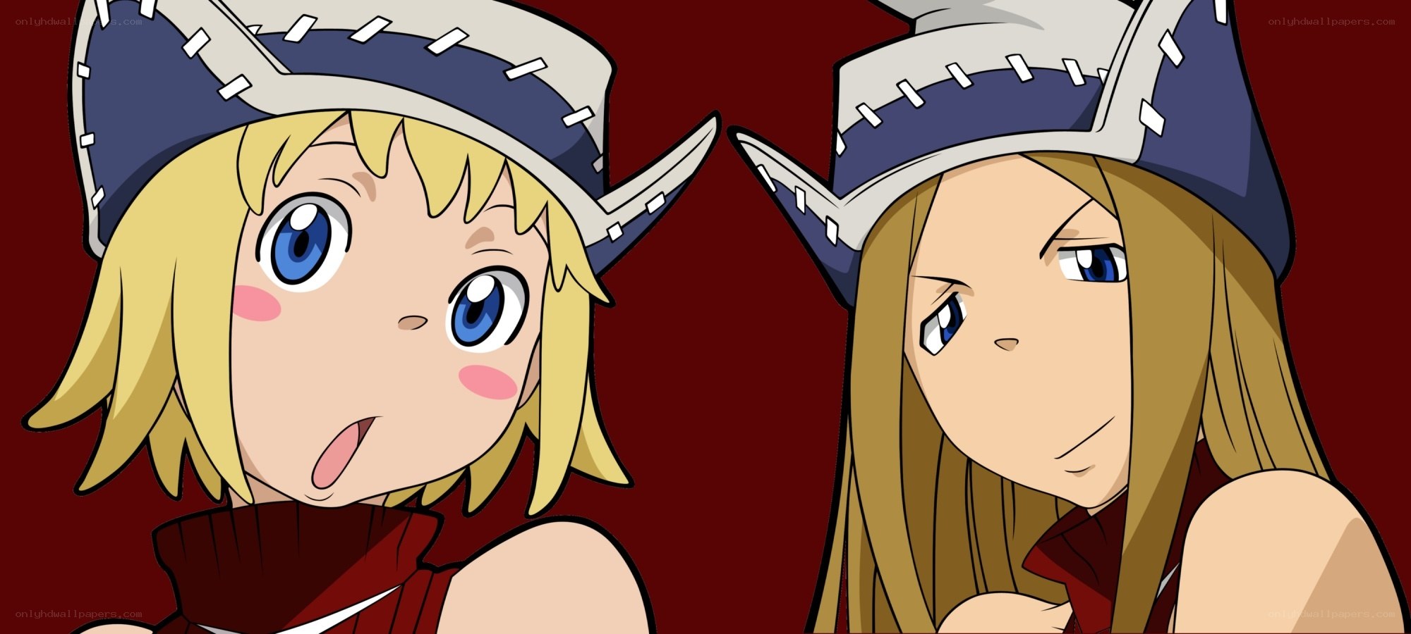 Two anime girls in hats