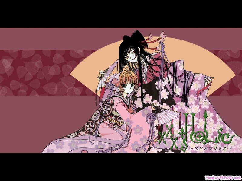 Two anime girls in kimonos