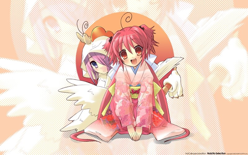 two anime girls in kimonos
