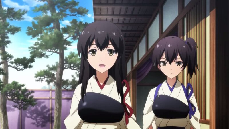 Two Anime Girls in Kimonos — White, Calm