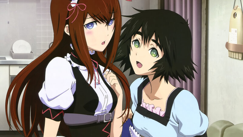 Two Anime Girls in Kitchen — Brown