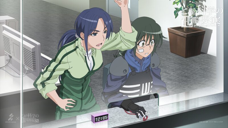 Two Anime Girls in Lab — Green
