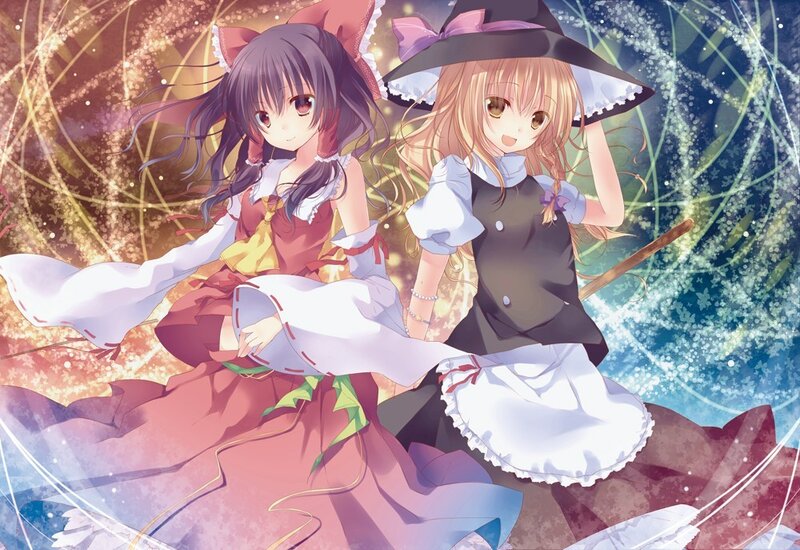 two anime girls in magical attire