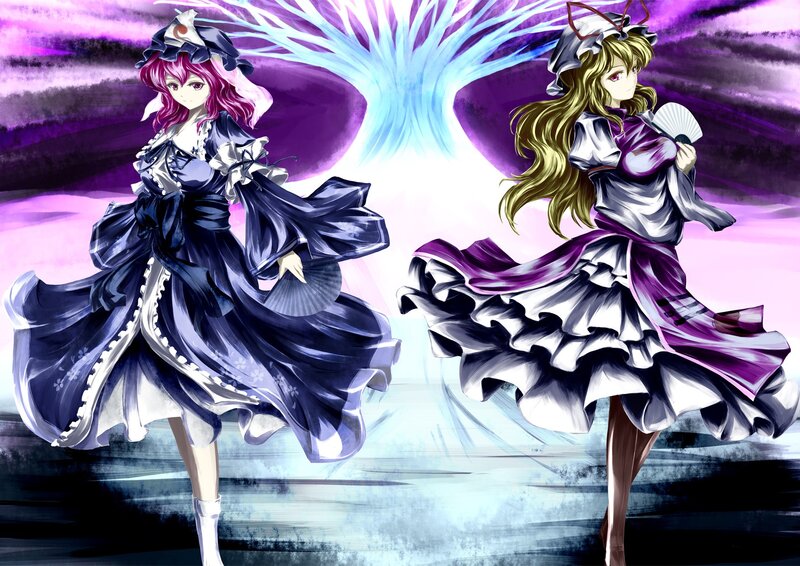 Two anime girls in magical battle