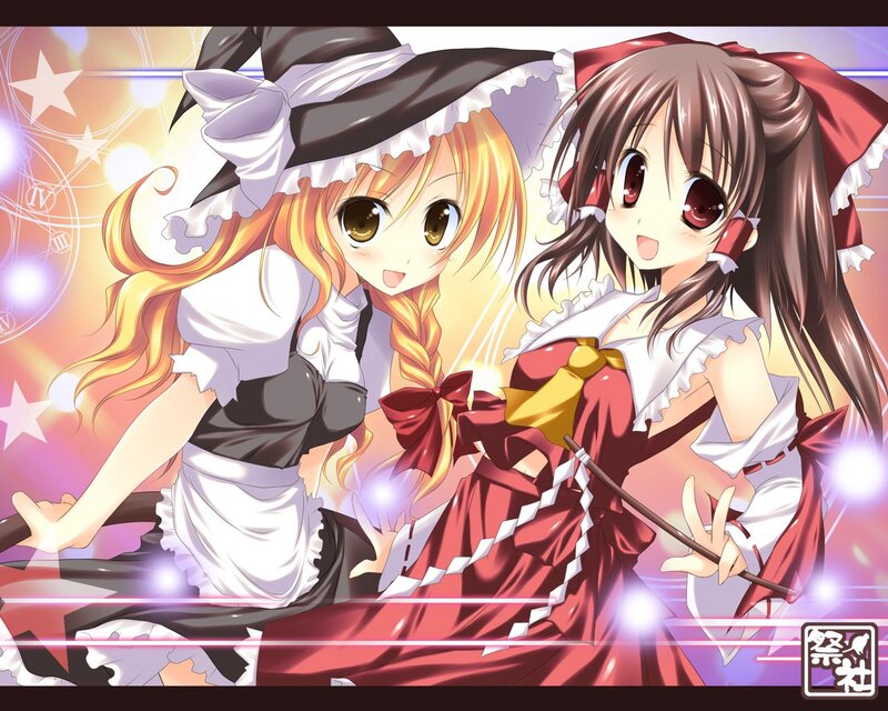 two anime girls in magical outfits