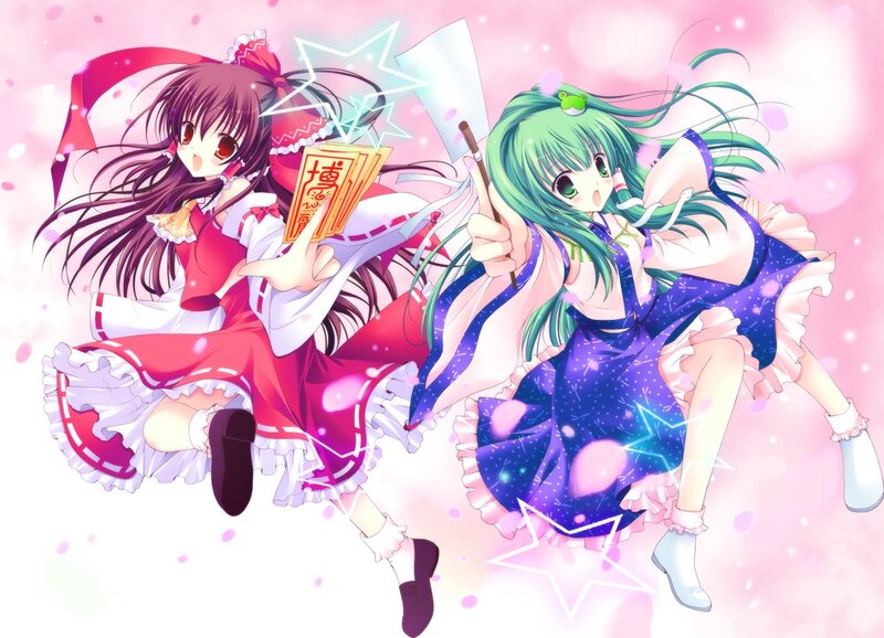 Two anime girls in magical poses