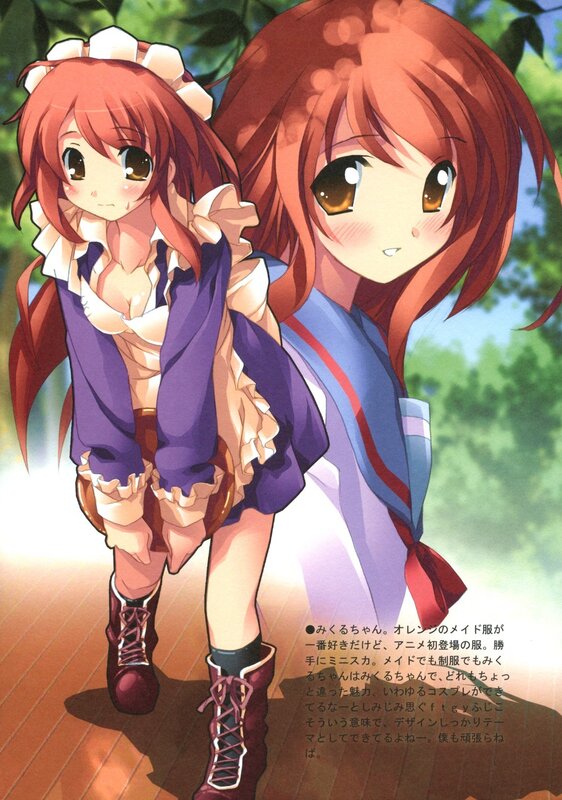 Two anime girls in maid outfits