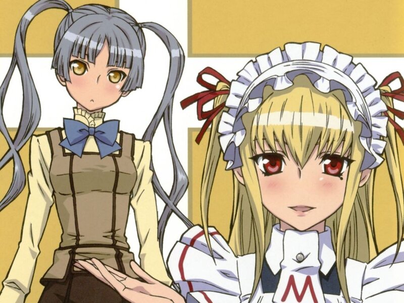Two Anime Girls in Maid Outfits — Yellow, Neutral