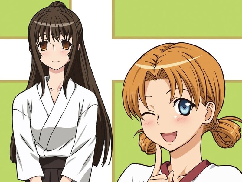 Two anime girls in martial arts uniforms
