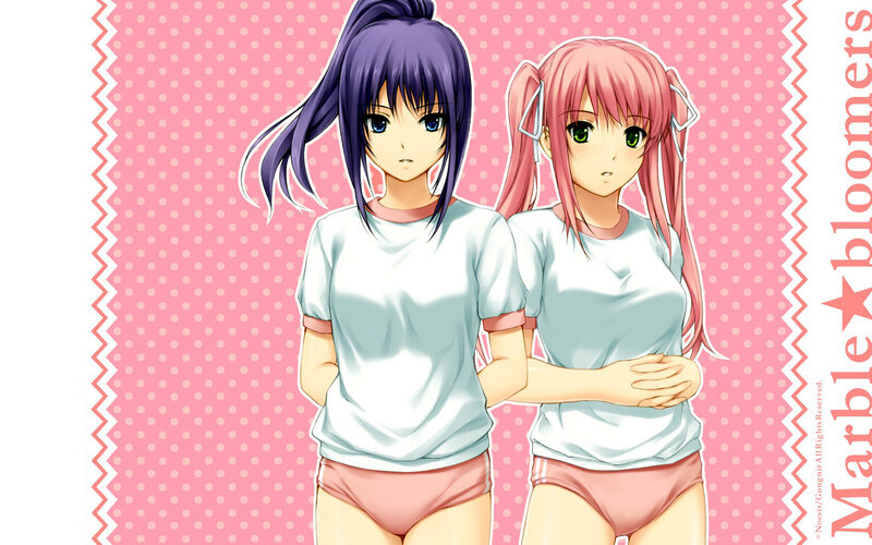 two anime girls in matching outfits