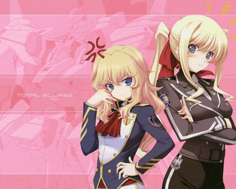 Two anime girls in military uniforms