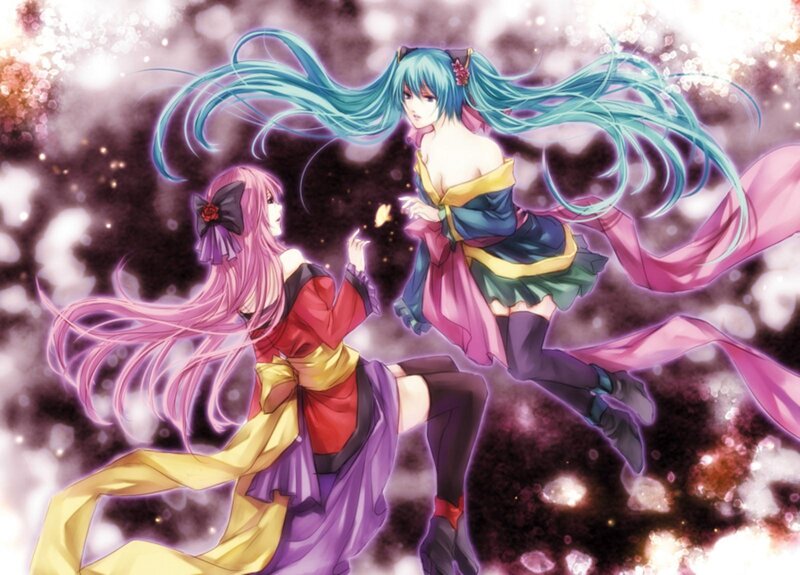 Two Anime Girls in Motion — Blue, Dramatic