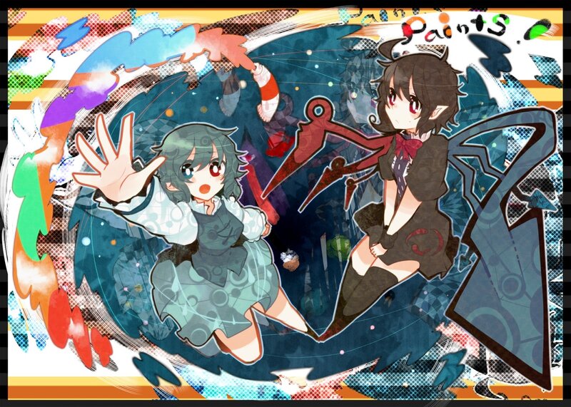 Two Anime Girls in Motion — Blue, Dynamic, Digital Art