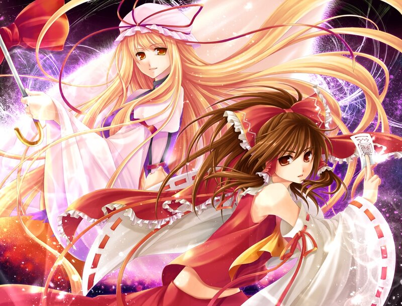 Two Anime Girls in Motion — Purple, Dramatic
