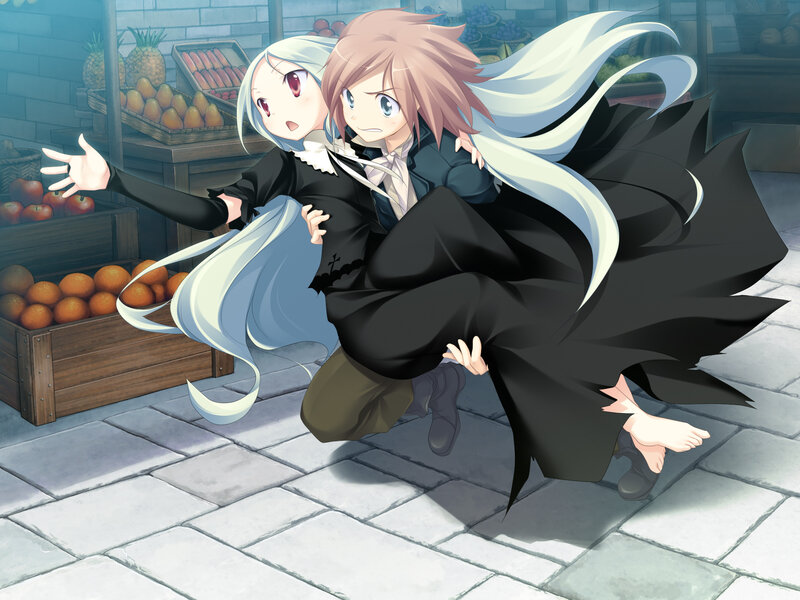 Two Anime Girls in Motion — White
