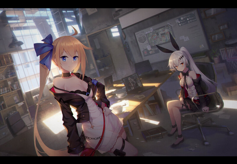 Two Anime Girls in Office