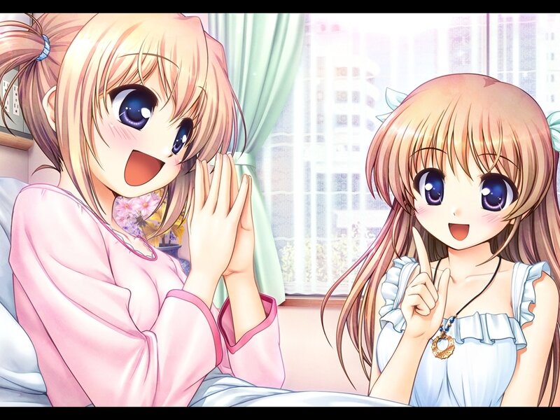 Two Anime Girls in Pajamas — Pink