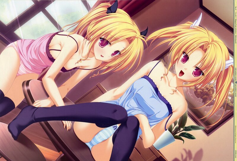 two anime girls in pajamas
